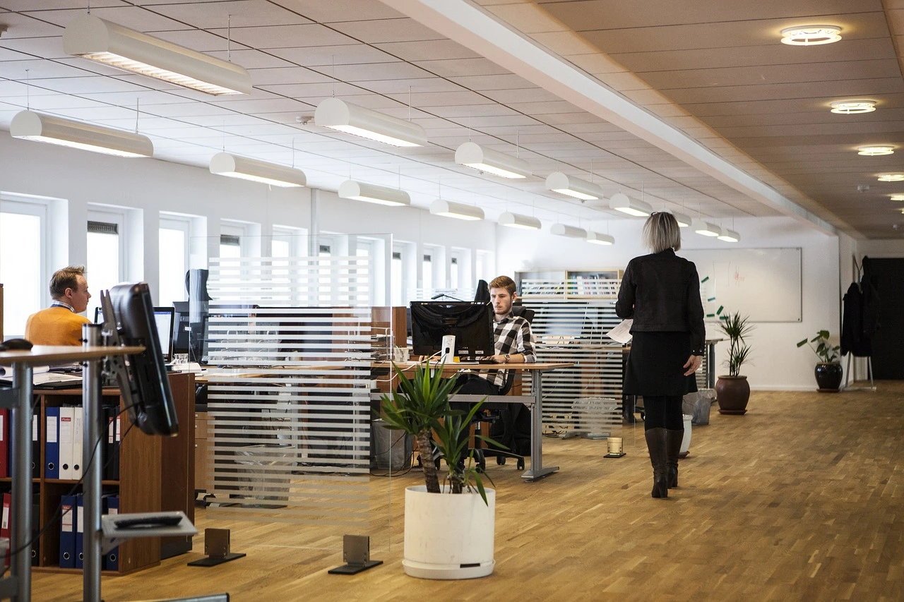 Employees in recruitment agency office